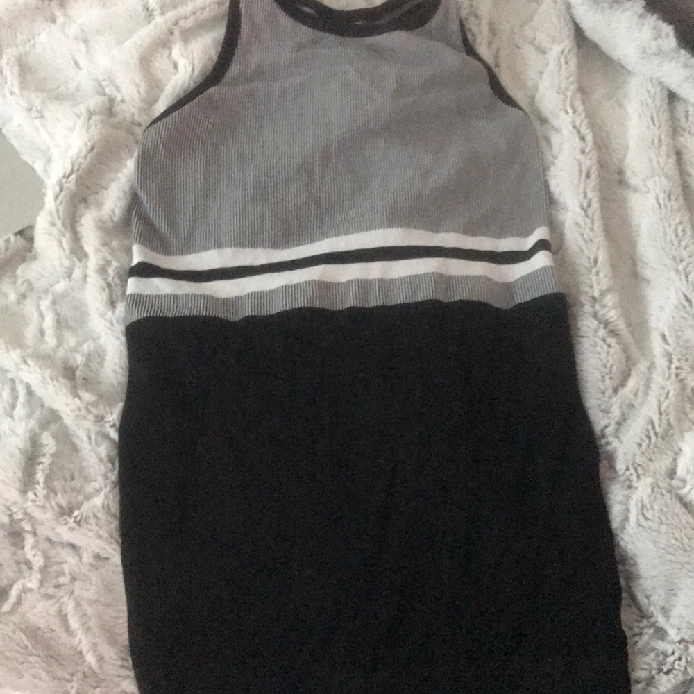 Athleta high neck striped racerback tank